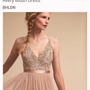 BHLDN blush Avery Dress